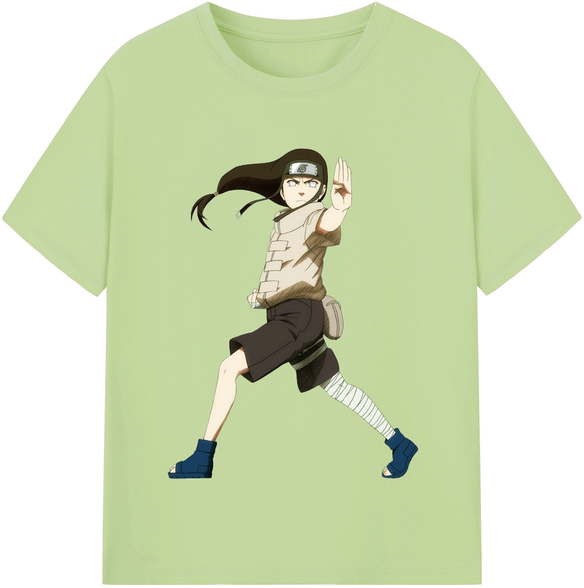 （画像用） NARUTO -ナルト- 日向ネジ Hyūga Neji 綿100％半袖Tシャツ（フロントプリント）